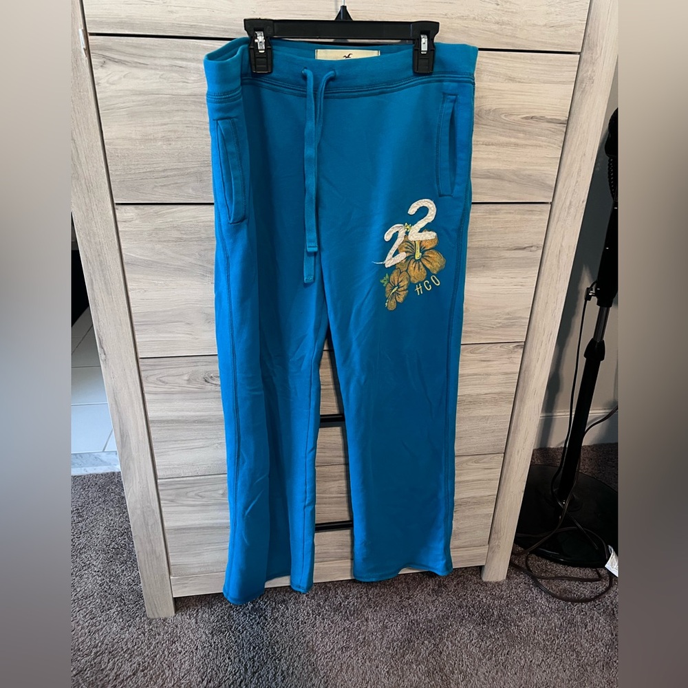 Hollister Blue Women’s Sweatpants with Embroidery